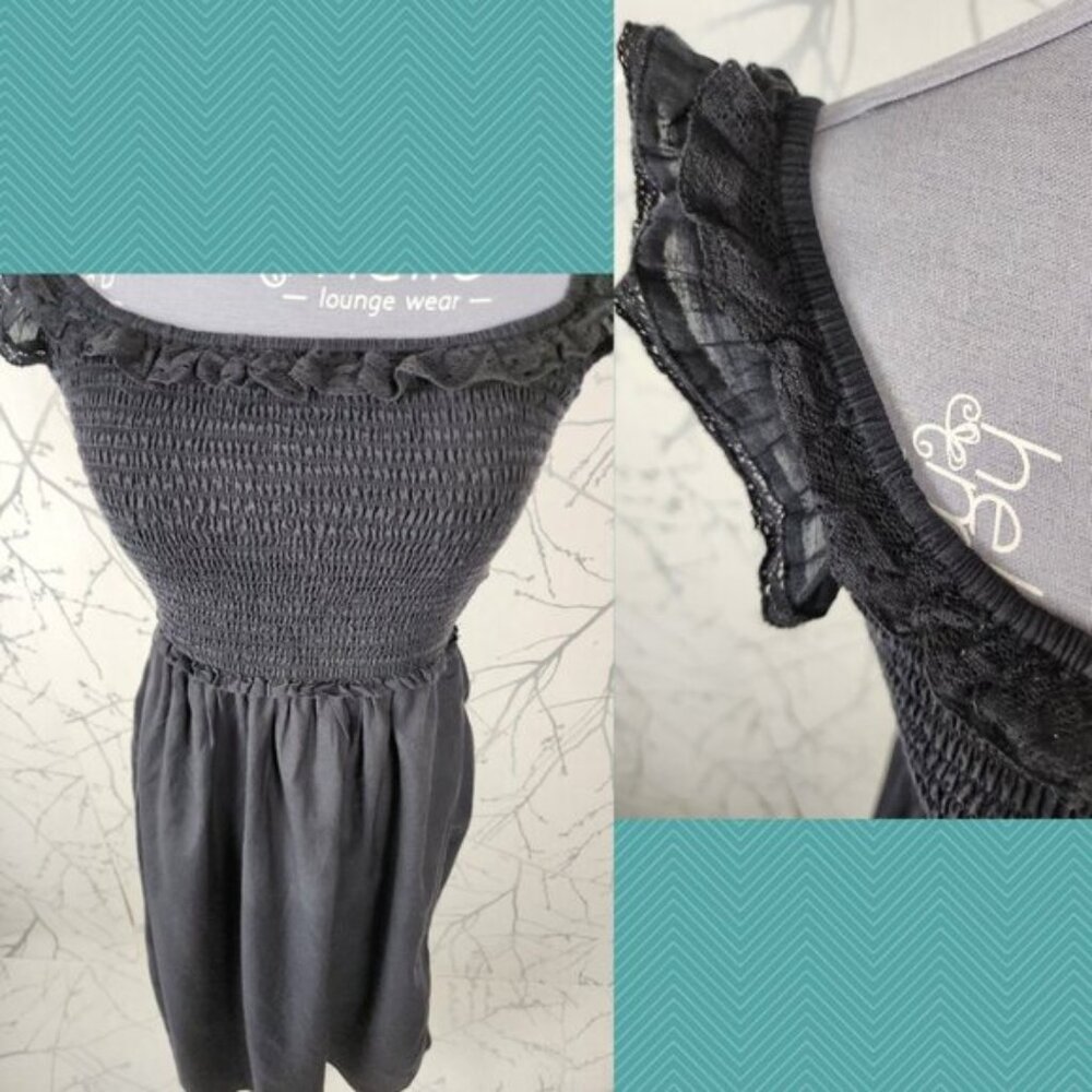 Wilfred Black Organic Cotton Smocked Reminisce Midi Dress View 2